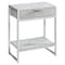 Monarch Specialties Accent Table - 24"H / Grey Cement / Chrome Metal I 3481 - alternate 1